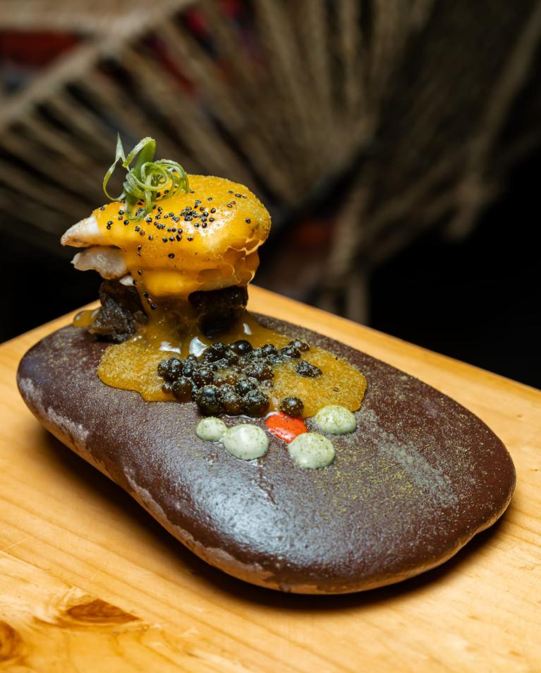 Creacion culinaria del chef Alex Quiñones - Restaurante Intimo en Pisac