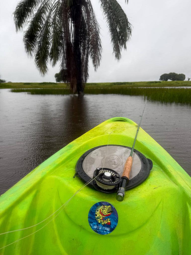 Navigation en kayak de pêche sur l'Ucayali, Amazonie